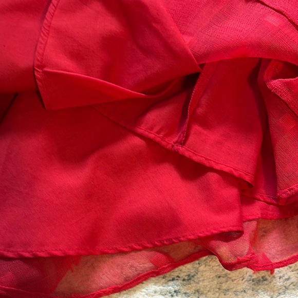 Anthropologie Marlowe M Red Ruffled Eyelash  Midi Skirt Design Style Keepers - Picture 3 of 6